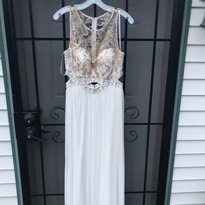 White and Gold Wedding Dress
